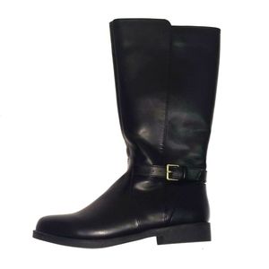 Girls Buckle Tall Boots - Black
